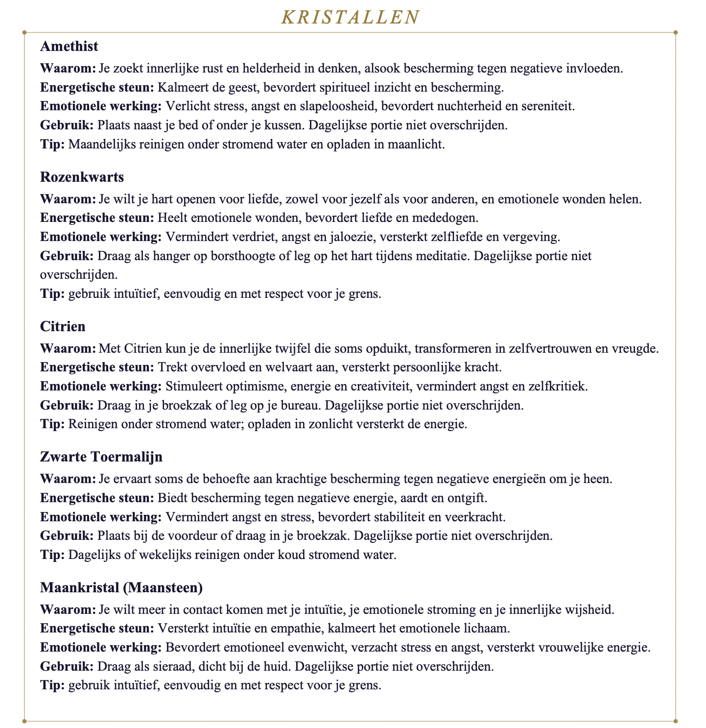 Voorbeeldpagina uit het rapport — Kristallen op maat